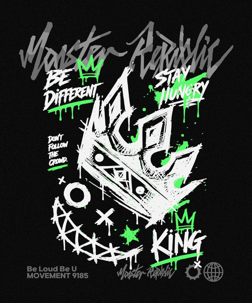 MONSTER REPUBLIC Crown Green T-Shirt Black_9185