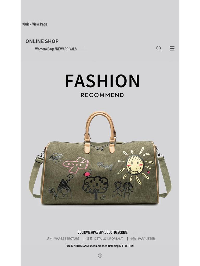 Women's Business Trip Foldable Duffle: Lightweight, Large-Capacity Handheld Travel Bag for Short Journeys.