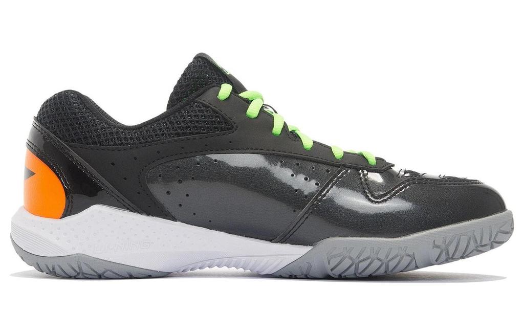 Li Ning Коллекция Thunder Тренировочные, нескользящие, износостойкие, дышащие, низкие, для бадминтона, унисекс, черные, AYTS024-3