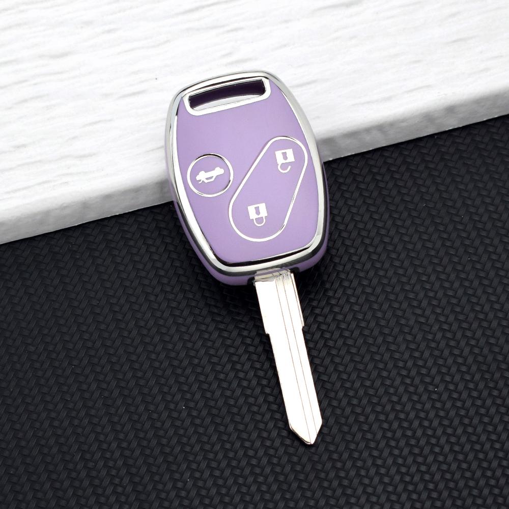 2/3/4 Button TPU Car Key Case Cover for Honda Fit CIVIC JAZZ CR-V Accord Pilot Freed StepWGN Insight Key Shell Bag Key Chain Set