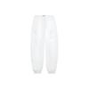 Li Ning CF X Haizhenwang Designer Collaboration SS22 Solid Color Reflective Detail Elastic Waist Jogger Pants Women Bottoms White AYKSB54-1