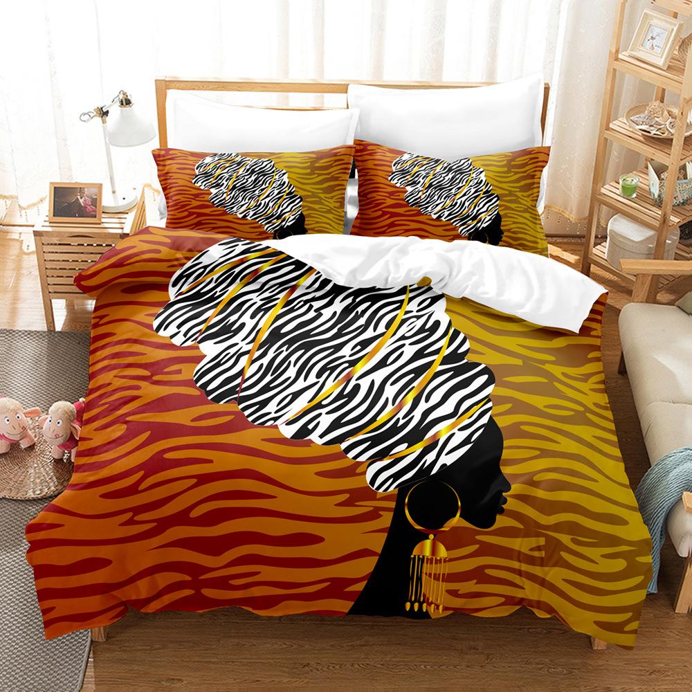 3D Luxury Bedding Set Girls' Printed Down Duvet Cover Pillowcase 2/3 Pieces AU140 * 210 Full Size Quick Drying Soft Home Textile with Zipper