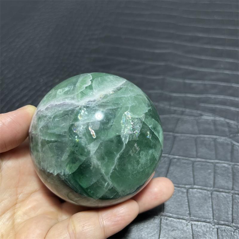 72mm Natürliche Grüne Fluoritkugel Polierte Quarz Kristallkugel Feng Shui Hexerei Heimdekoration Geschenk Reiki Heilstein
