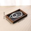 Jewelry Organizer Retro Walnut Wood Grain Ring Display Tray Tabletop Multipurpose Earrings Necklace Bracelet Chain Storage Plate