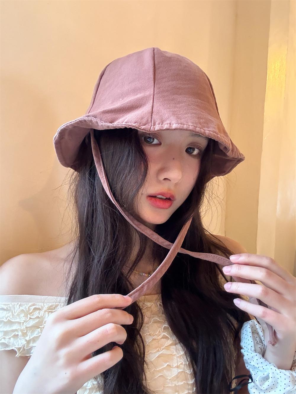 

Big head circumference bucket hat women s summer face small hat sun hat sunscreen bucket hat basin hat adult average size (55-59cm)