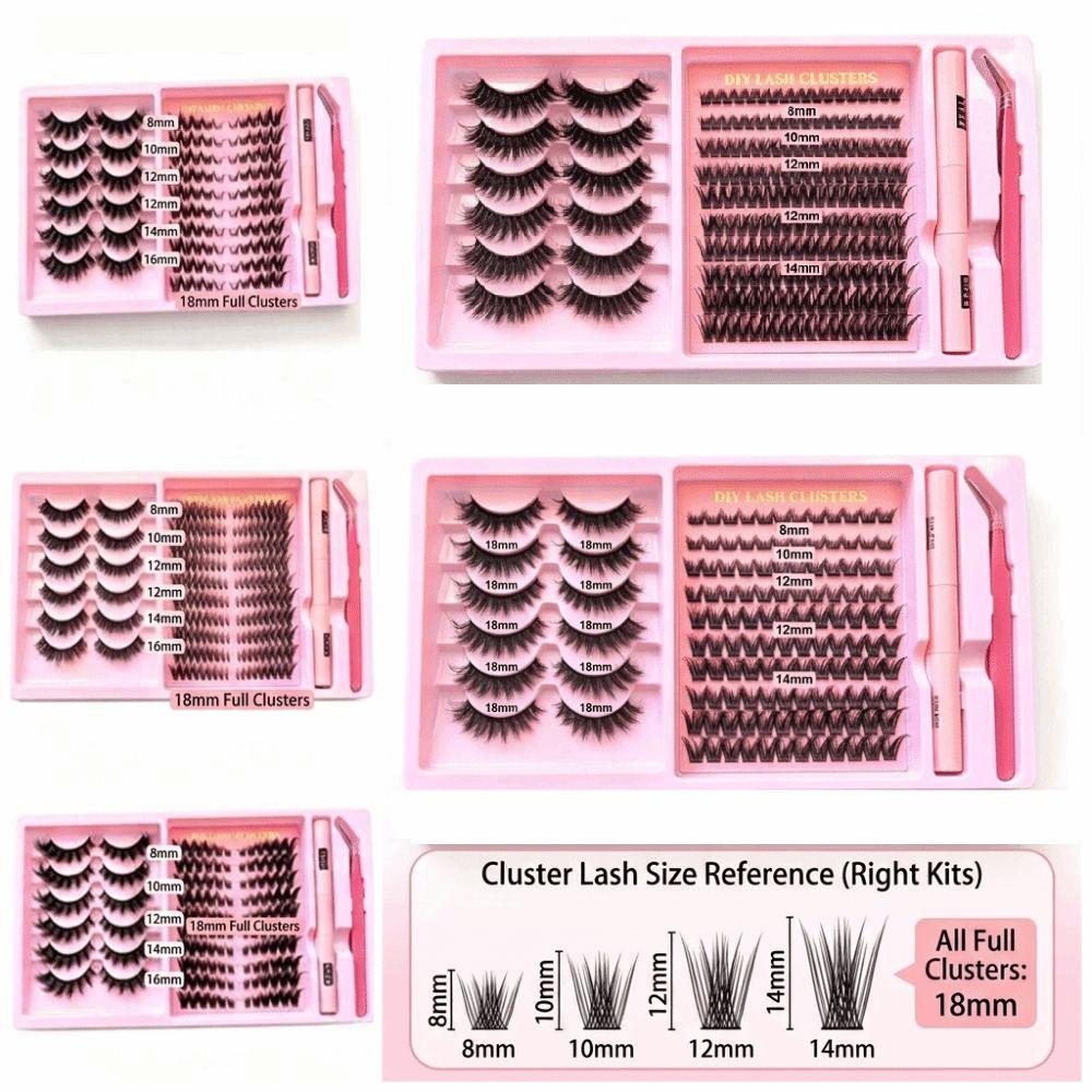 Natural curl Individual Segment Lashes Dense Volume DIY Eye Lashes False eyelash set Daily Makeup