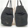 Prada Reversible Tote Bag Handbag Leather Genuine Leather Tessuto Nylon Black Women's Men's Unisex Lightweight