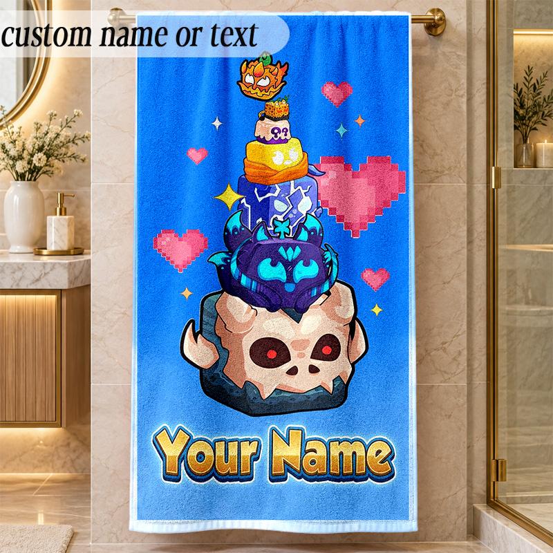 Beach TowelBlox Fruits Custom Name Text Personalized Soft Towel for Beach Pool Indoor Home Decor Gift