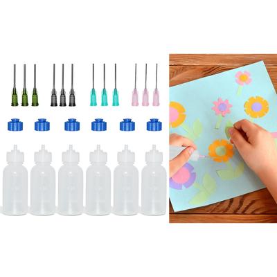 30ml İğne Ucu Tutkal Aplikatör Şişesi Huni ile Kağıt Kıvırma DIY Scrapbooking Kağıt El Sanatları Aracı