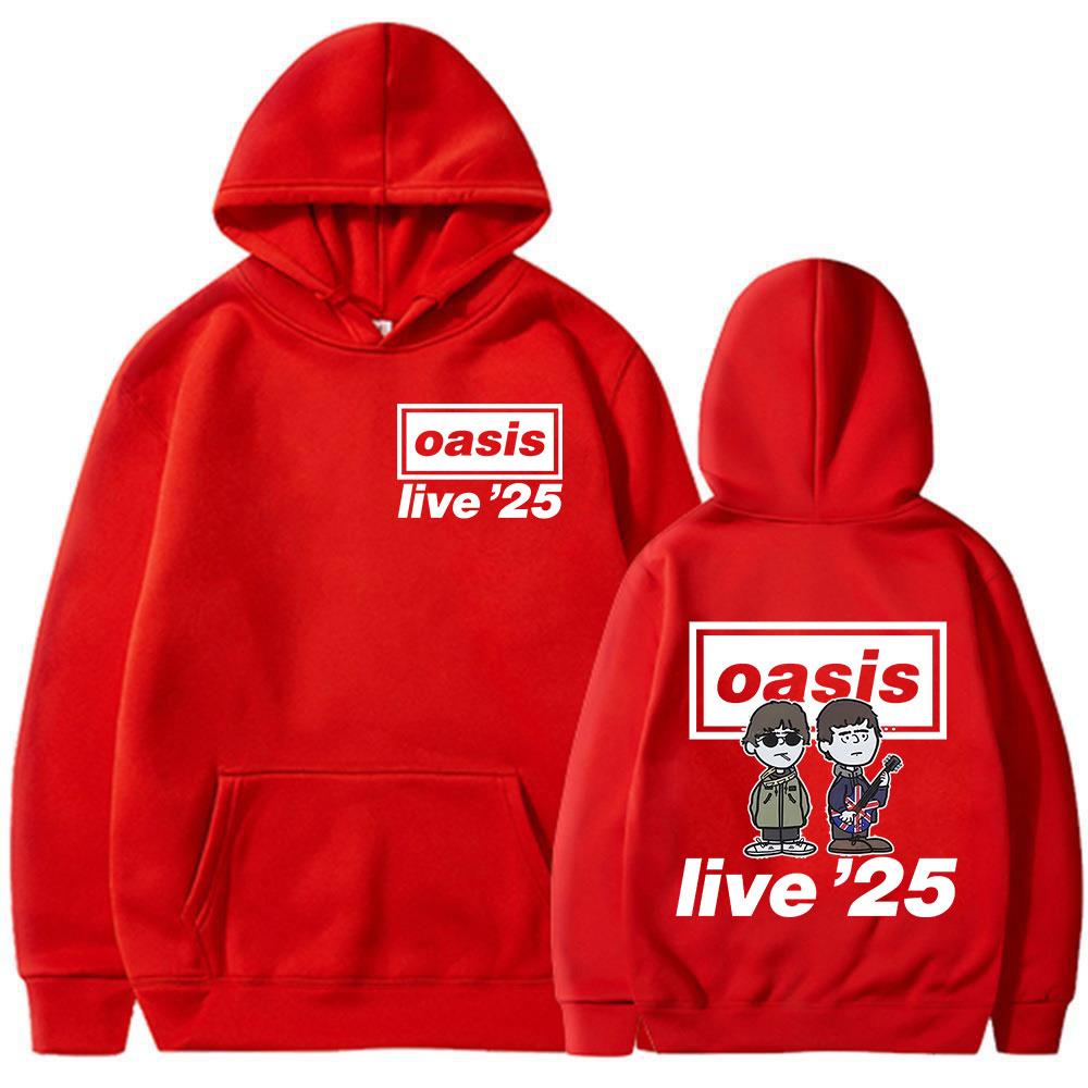 

Мультяшная рок-группа O-Oasis Худи Live 25 Tour Мужская Женская Одежда Хип-Хоп Свободная Толстовка с Капюшоном Модная Флисовая Толстовка с Капюшоном 3XL красный