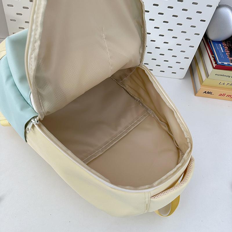School bag Korean version fashionable versatile backpack new large-capacity literary college style school bag contrasting color casual simple backpack
