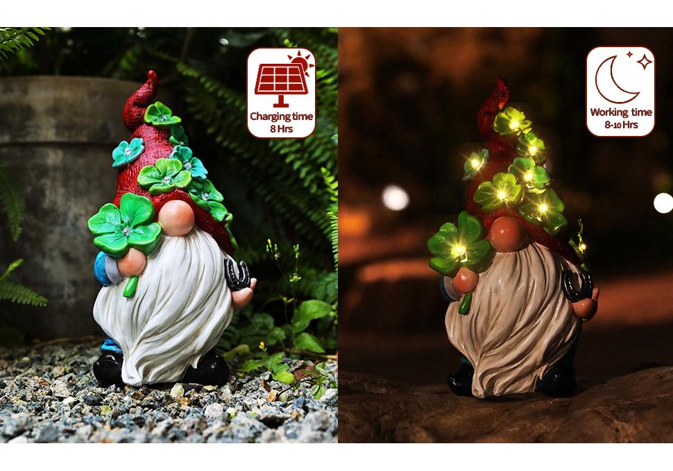 Solar Resin Elves: Garden Gnome Ornaments & Decorations