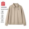 MINISO Men's American Retro Fleece-Lined Turn-Down Collar Sweatshirt