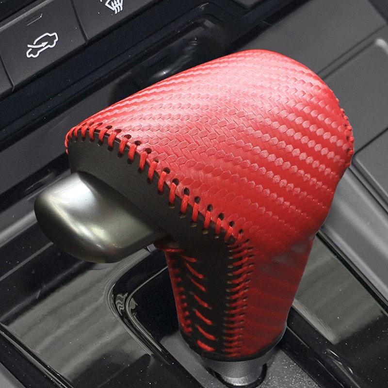 Kompatibel mit 07-26 Honda CRV/Civic Echtleder Schalthebelknaufabdeckung für Automatikgetriebe.