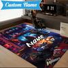 Custom Name orror characters Collage Rug for Living Room, Game Rooms, Office, Bedroom, Floor Mat Playful Design, fan gifts Christmas decor