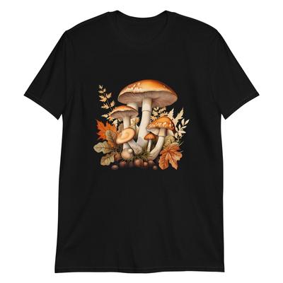Autumn Harvest - Mushrooms and Leaves T-Shirt Mens Womens Tees Top