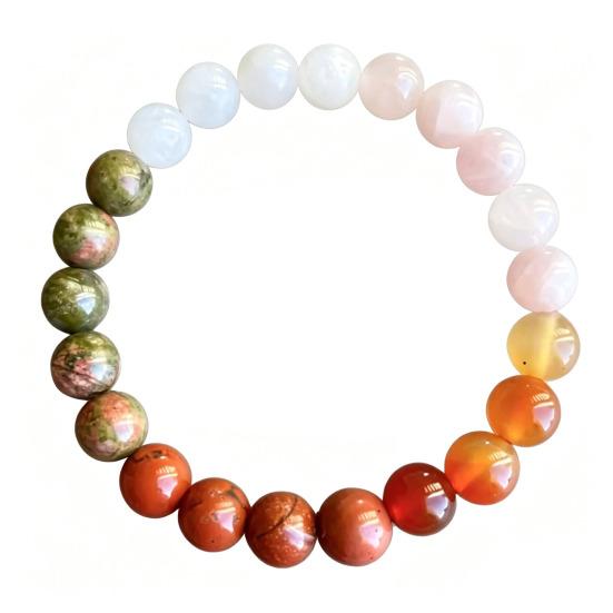 Natural Stone Beaded Bracelets Semi-Precious Gemstones Beaded Bracelets Healing Stretch Round Bead Bracelets for Men Women