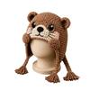 Warm Animal Hood Knitting Hat Adorable Woodland Animal Headwear Dragon Wolf Frog Hat  Party Cosplay