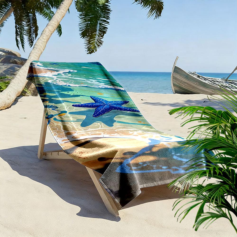 Starfish on Ocean Beach Towel Beach Towel Quick-drying for Travel Outdoor Sports Jogging Beach and Swimming