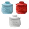 Butter Crock Airtight Keeper Ceramic Cheese Jar Porcelain Container Embossed Glossy
