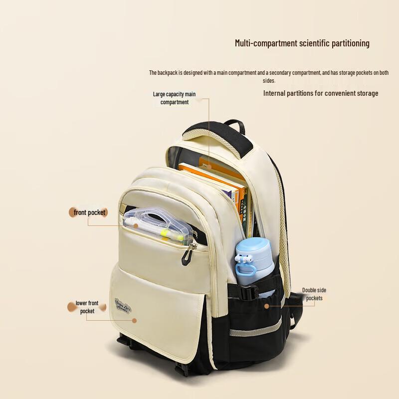 Jeep Unisex Lightweight Large Capacity School Backpack with Spine Protection