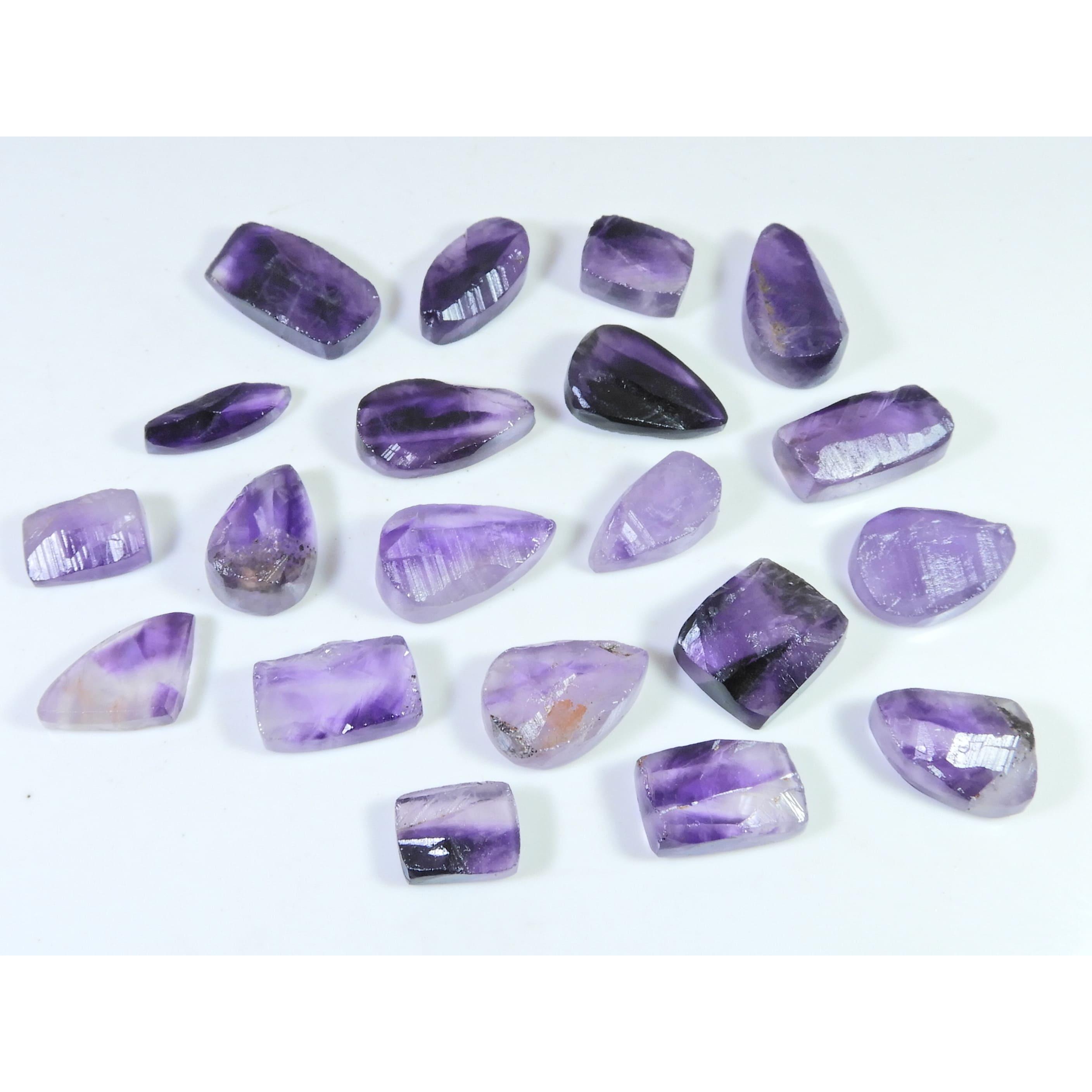 234Cts. Natural Amethyst Druzy Mix Cabochon Loose Gemstone 20Pcs Lot 12-22MM C-1234