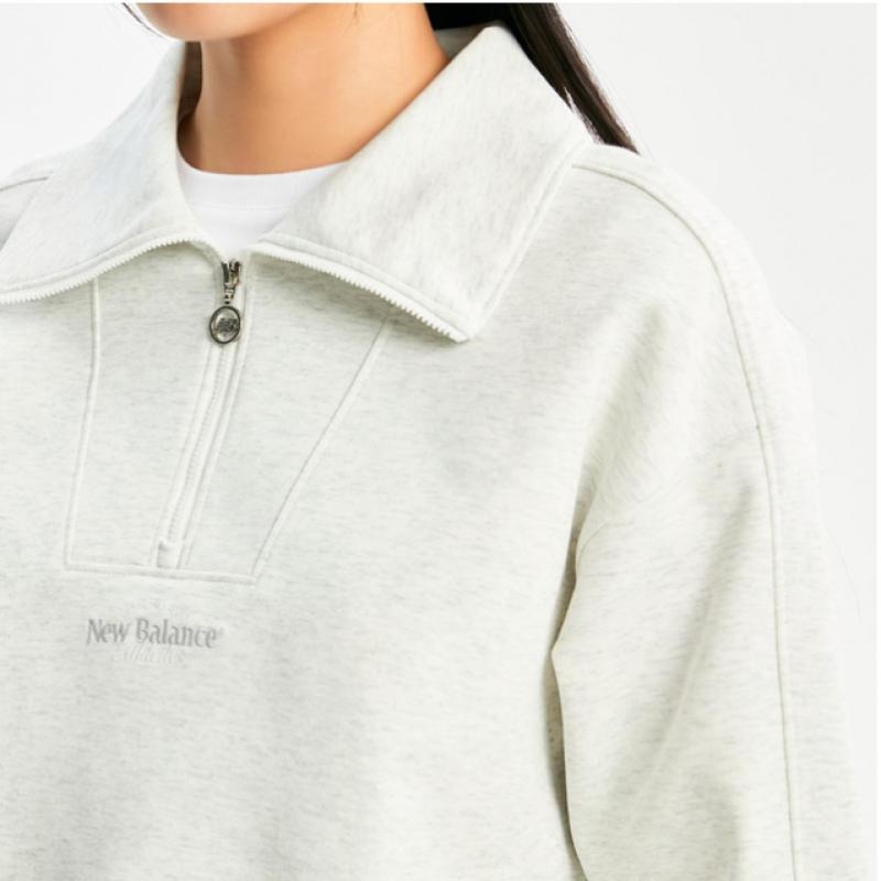 New Balance Women S Signature Semi Crop Half Zip Up SweatShirt Nbnce1w212 Ac
