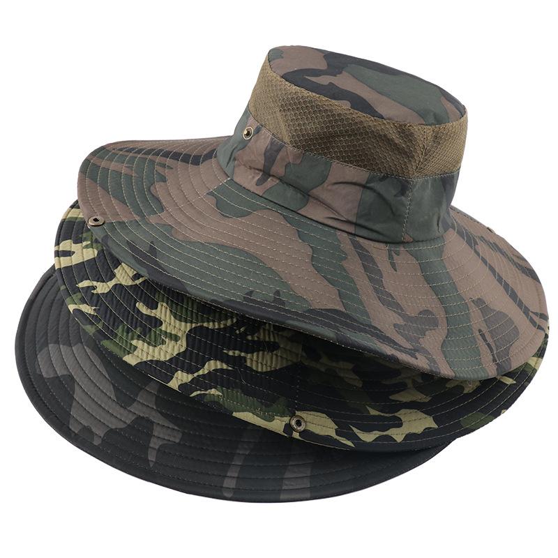 Spring and Summer New Outdoor Bucket Hat Camouflage Sun Hat Travel Mountaineering Fishing Hat Unisex