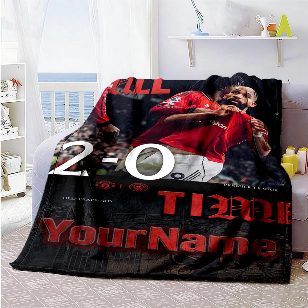 Manchester Customize Text Blanket Multi-purpose Customizable Blanket Durable Comfort Versatile for Home Decor Chair Nap Couch All-Season Use