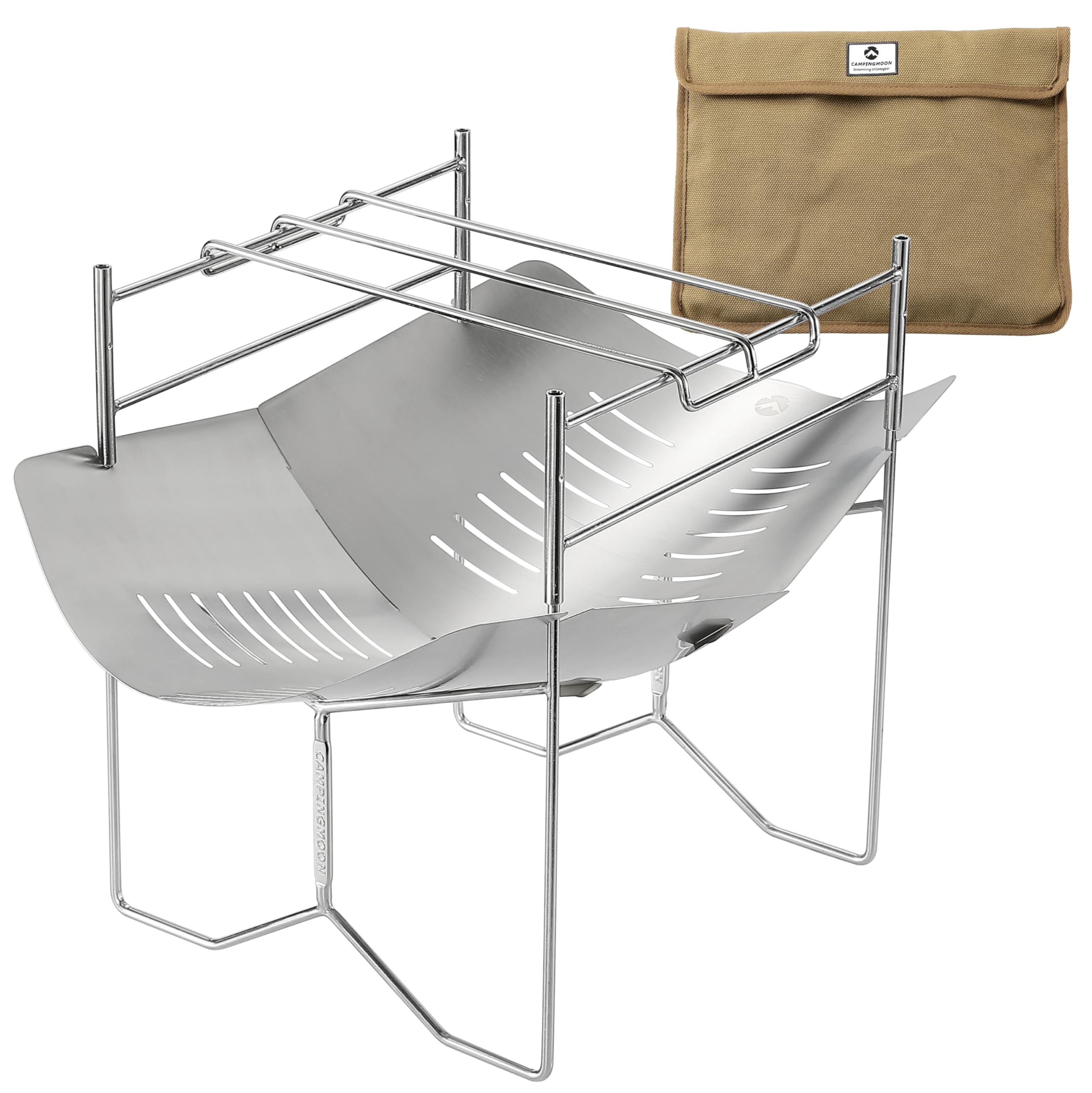 

CAMPING MOON A4 Соло Гриль, Кострище, Нержавеющая сталь 304 с холщовым чехлом, SOLO-A4