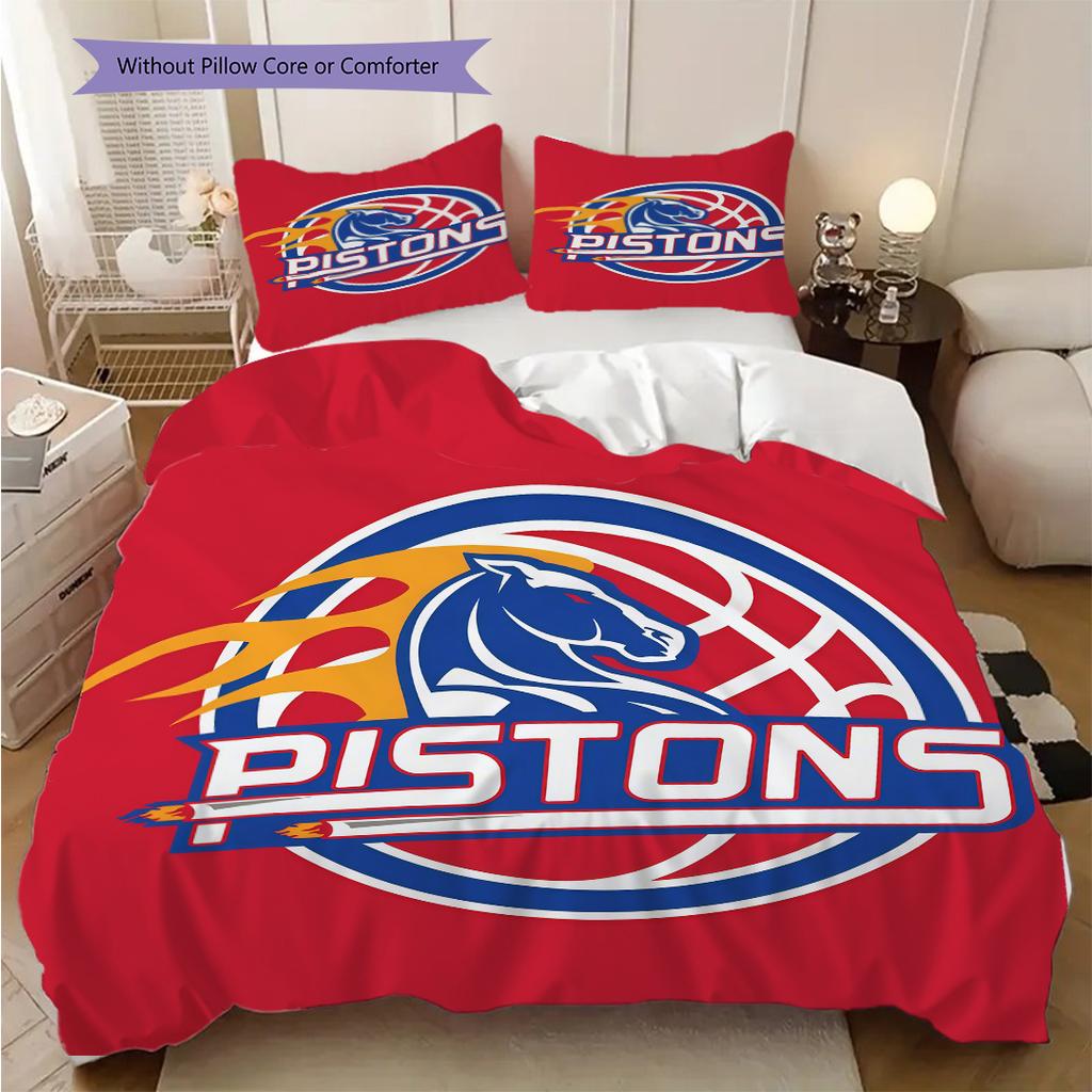 Detroit Pistons Bold Logo Three-piece set(1 * duvet cover + 2 * pillowcase, without core) Bedding set Duvet cover and pillowcase