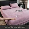 3pcs set milk velvet bedding sheet with added velvet winter coral velvet bed cover mattress cover single fully wrapped bed sheet