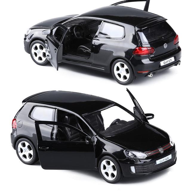 

1:36 Scale VW Golf 6 Alloy Diecast Cars Model Toy High Simulation Metal Body Doors Opened Pull Back Vehicles For Childrens Gifts чорний