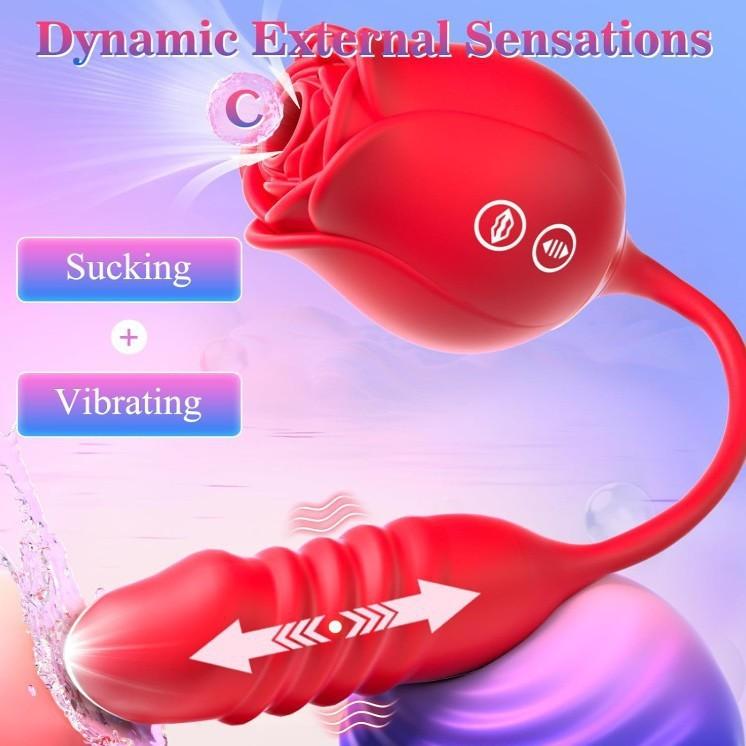 Rose Jumping Egg Female Orgasm Stretching Sucking Sex Female Masturbator clitoral Nipple Stimulating Adult Toy