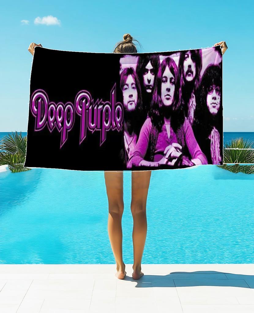 Rock Singer D-Deep P-purple Band Printed Beach Towel Thread One Piece Anime Bath Towel 75x150cm Bathroom Shower Washcloth Home