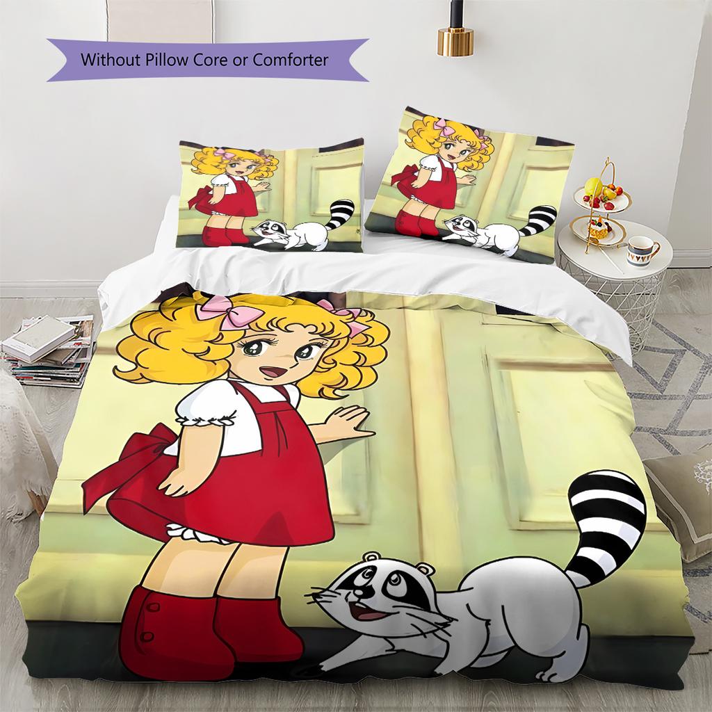 Candy Candy Patron Beddengoed, Dekbedset Dekbedovertrek Kussensloop Huis Verjaardagscadeau (1 dekbedovertrek + 2 kussenslopen, zonder binnenkussen)
