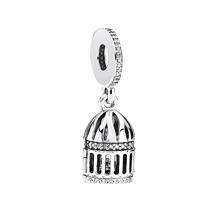 Pandora Birdcage Design 925 Silver Cubic Zirconia Pendant Women pendant 797575CZ Box