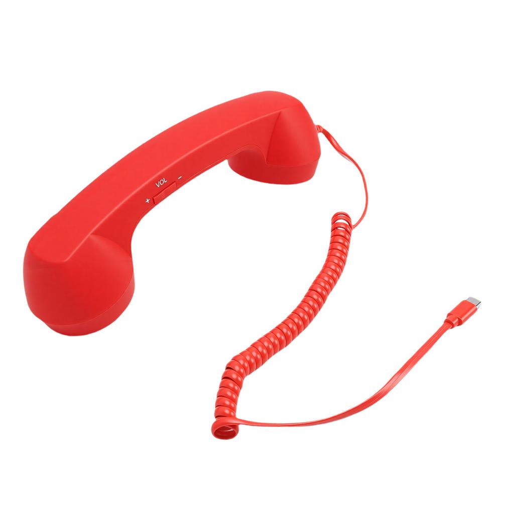 Retro-Telefonhörer Typ C Vintage Kabelgebundener Stecker in Handheld-Handy-Empfänger mit Lautsprecher und Mikrofon für Handy-Videoanrufe Besprechungen