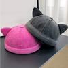 Neue Katzenohren (Gedämpftes Brot in Katzenohrform) Runder Melonenhaut-Hut ohne Krempe Hip-Hop-Vermieterhut für Männer und Frauen