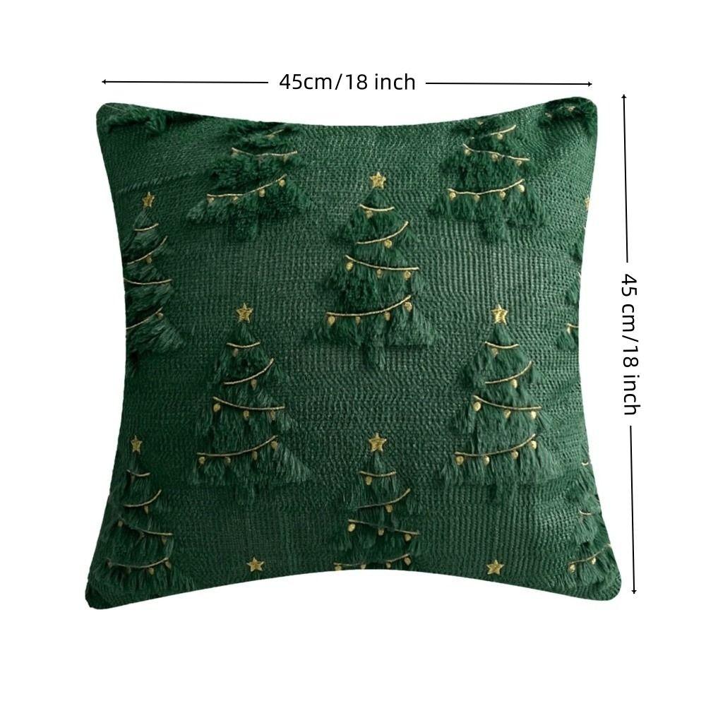 Short Plush Cushion Slipcover Xmas Tree with Light Throw Pillow Cover  Sofa Decoration
