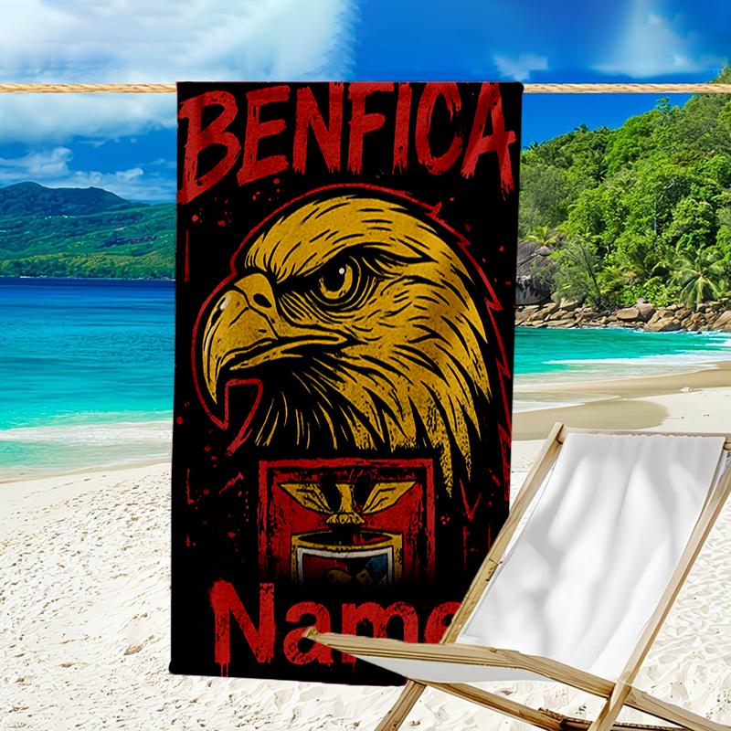 Custom Name Ultrasoft Beach Towel With Benfica Themeideal For Pool Camping Diving Perfect Travel Essential Vibrant Beach Towel