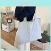 Chic Striped Canvas Tote Bag For Work And School With Large Capacity