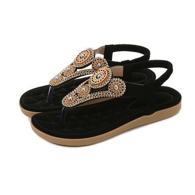 Open Toe Leisure Casua Ladies Flat Shoes Soft Flip-Flops Slip-On Beach Shoes Mix Color Big Size