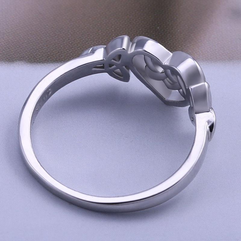 Celtic Knot Heart Design Ring Fashion Simple Eternity Wedding Band Jewelry Gift For Women Birthday Valentine's Day Anniversary