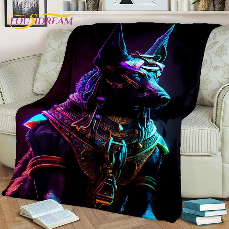 Anubis faraon Horus mumia mitologia egipska bogowie koc, miękki koc do rzucania dla domu sypialnia kanapa z funkcją spania narzuta na piknik koc dziecięcy