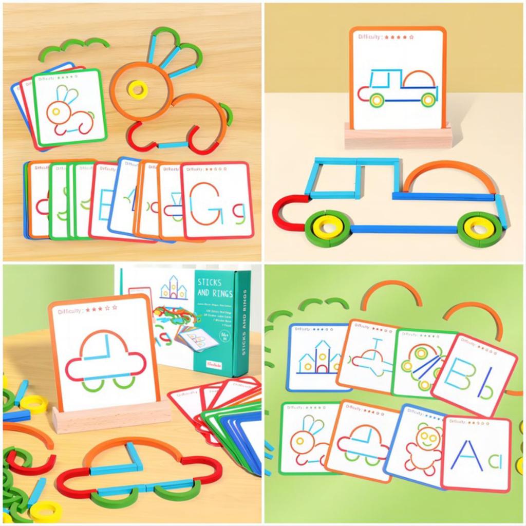 Wooden Puzzle Blocks Puzzle For Children Creative Shapes Montessori
