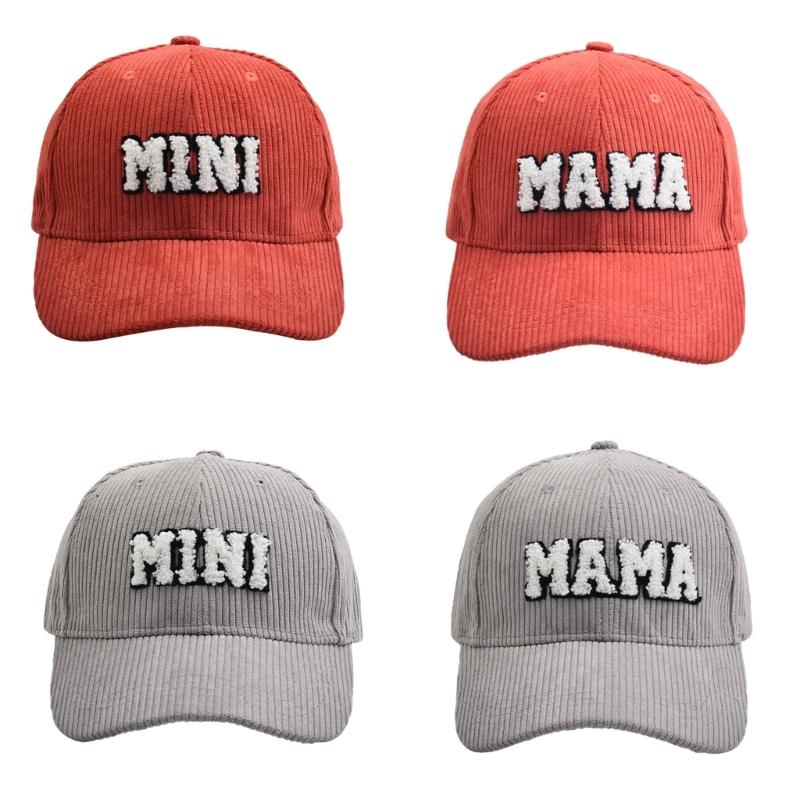 Baseball Hat MAMA Corduroy Baseball Hat Peaked Hat Baseball Sunhat HipHop Hat Parent-child Hat Curved Visor