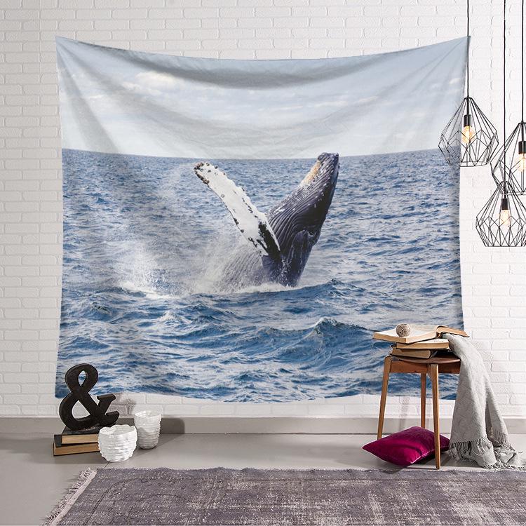Ocean Wave Tapestry Beauty Sea Beach Big Whale Animals Tapestry Wall Hanging Tapestries Home Decor Bedroom Wall Art Tapestry