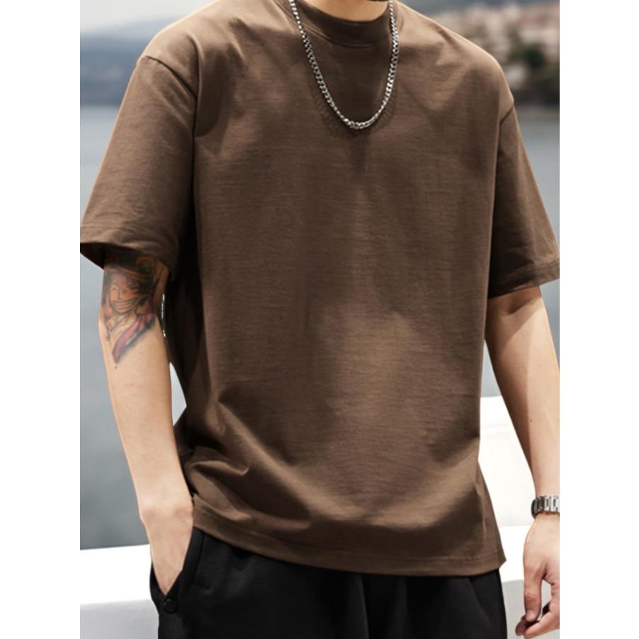 100% Cotton Men's T-Shirt Simple Comfort Solid Color Casual T-Shirt