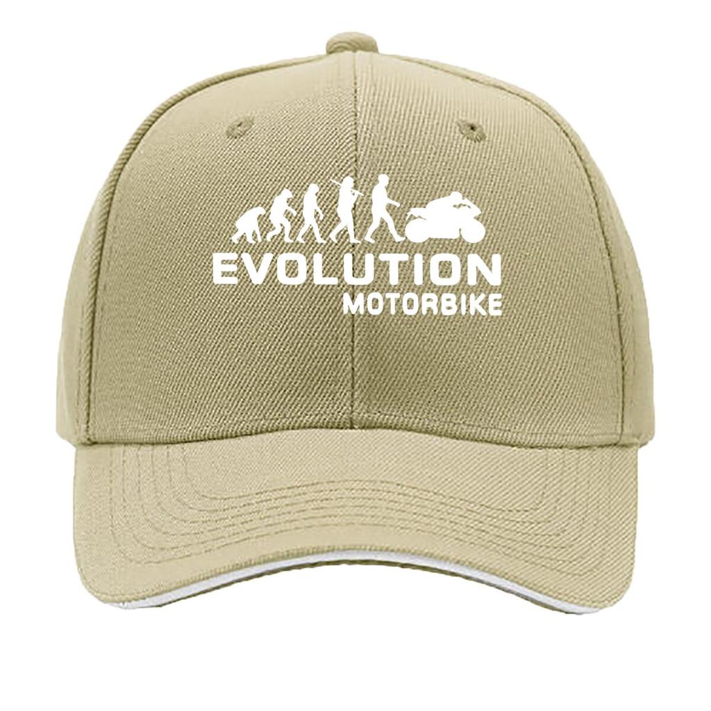 UnisexS Evolution Motorbike Print Outdoor Hat Woven Textile Machine Washable Sandwich Baseball Cap